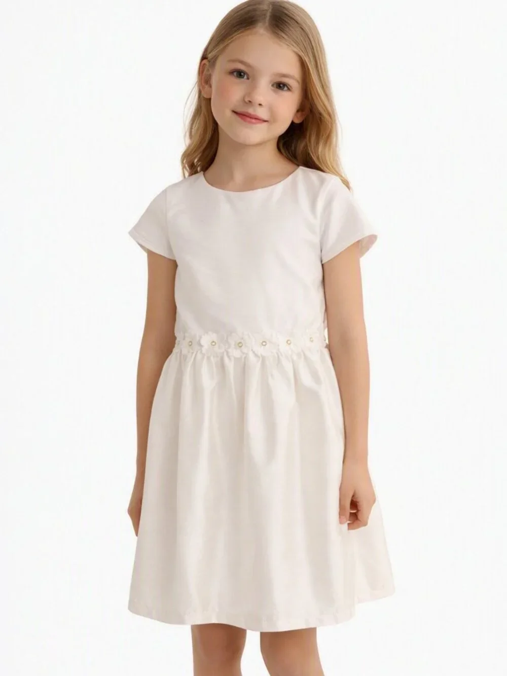 Carter’s Girls Floral Dress White Lined Cap Sleeves Size 8